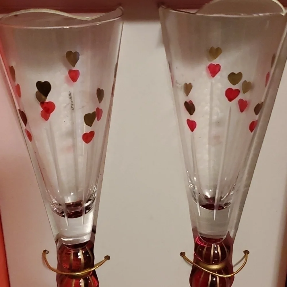Mo Mo Panache Valentine's Day Champagne Stems Boxed Set NWOT